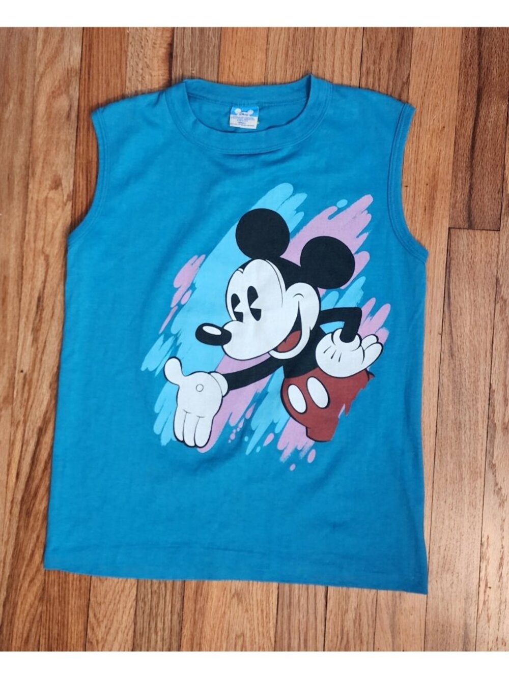 Vintage Walt Disney World Mickey Mouse 80s T-Shirt Tank Top Small Beach Made USA